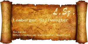 Lemberger Szilveszter névjegykártya